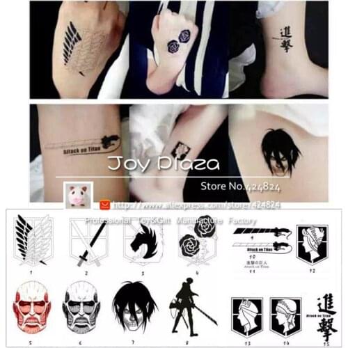 Attack on Titan tatoo gifts for kids cosplay Animation Cartoon logo tatoo tattoo Stickers 15cs