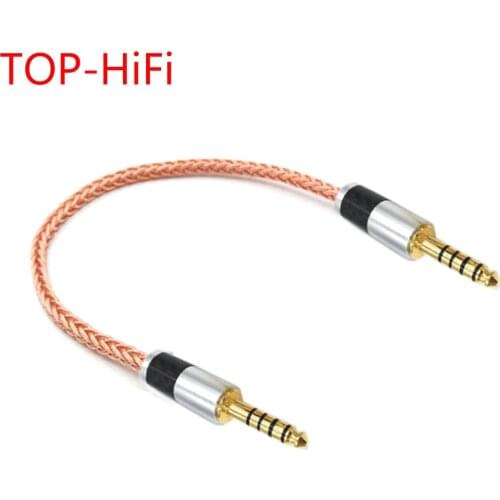 TOP-HiFi Single Crystal Copper 4.4mm Balanced Male to 4.4mm Balanced Male Audio Adapter Cable 4.4 Male to Male Adapter