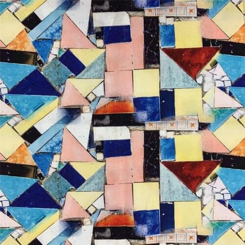 Triangle rhombus Printed Cotton Fabric Geometry Cloth For Curtain Tablecloth Table Mask Pillow case Cushion Sewing Placemat