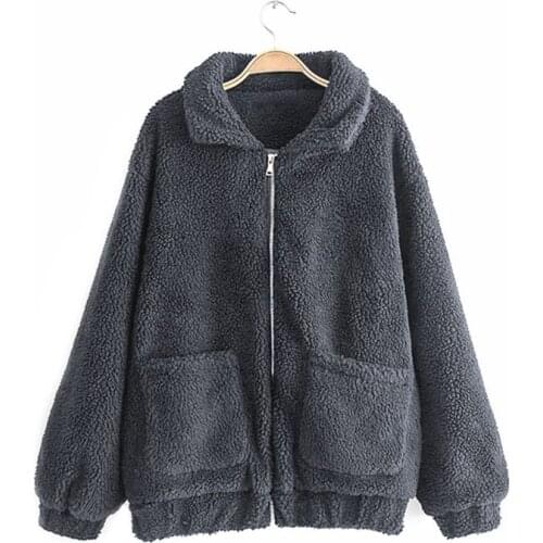 Faux Fur Jacket Women Winter Coat Women Female Plush Overcoat Casual Outerwear Warm Soft Flurry Teddy Coats and Jackets Femme K1