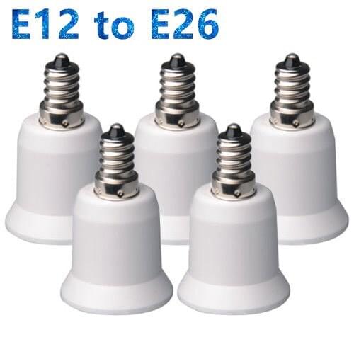 100pcs/lot E12 to E26 lamp holder adapter converter lamp adapter E26~E12,E12 male to E26 female
