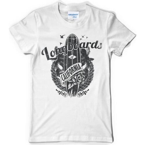 2019 Summer MenS Brand Clothing O-Neck home fashion men tops White Tee Shirt Long boards Of California graphic tees