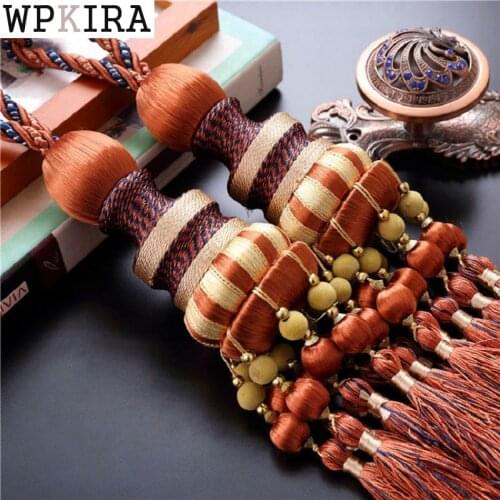 Curtain Accessories Wood Bead Ball Tassel Hanging Ball Curtain Hook Bandage Ball Decoration Door Wall Hanger cp006&B