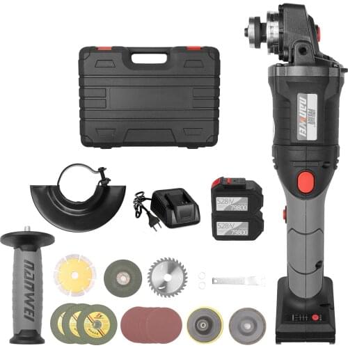 21V Brushless Cordless Angle Grinder 180-degree Rotation 100mm Variable Speed Electric Grinding Cutting Polishing Machine