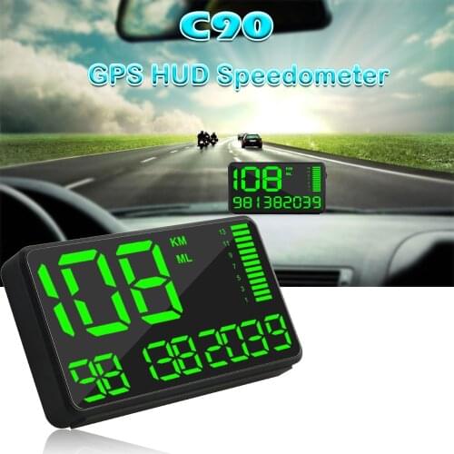C90 GPS HUD Speedometer Tracker Head-up display the driving speed GPS Tracker For Motorcycle Truck Car Over Speed Alarm System