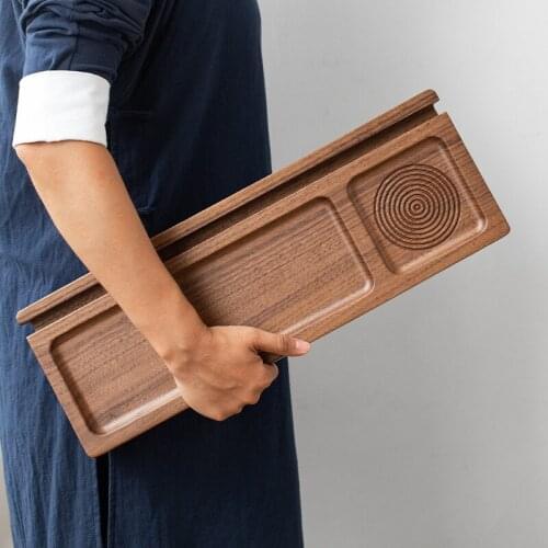 Black walnut tray tea tray household small tea table Japanese simple dry brewing tray tea set tray wooden