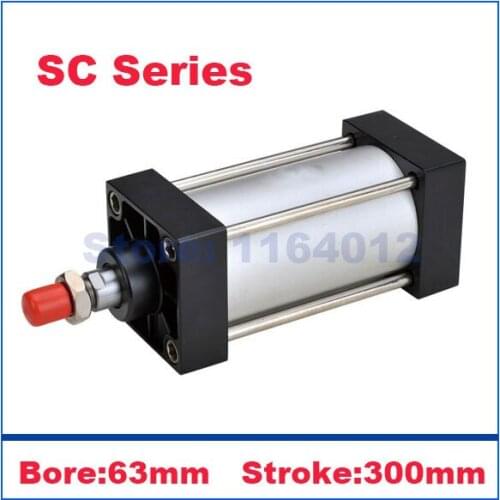 Cylinde Standard aluminum pneumatic cylinder bore 63mm stroke 300mm SC63x300 single rod double action air piston cylinder