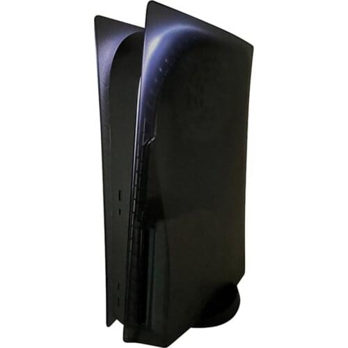 For PS5 Faceplate Disc Edition Hard ABS Plastic Shell Console Replacement Plate Translucent Black Anti-Scratch Protective Case