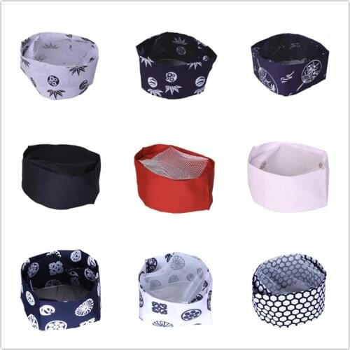 Free Shipping Japanese Restaurant Sushi Bar Chef/Cook Hat, Mesh Top Sushi/Sashimi Cooks Hat, Black and White Grid