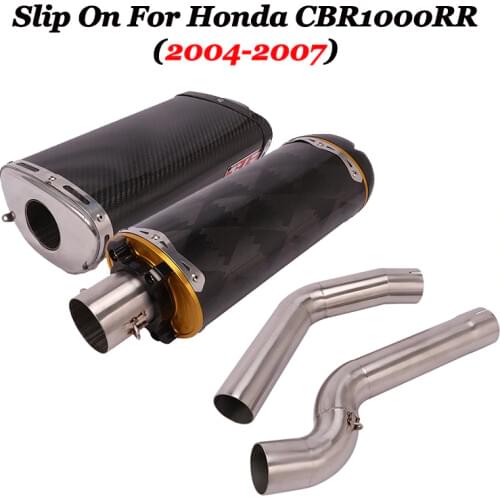 For HONDA CBR1000RR 2004 2005 2006 2007 Motorcycle Exhaust Escape Moto Modified Middle Link Pipe Carbon Fiber Muffler