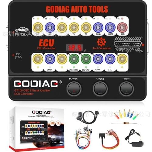 GODIAG GT100+ AUTO TOOLS OBD II Break Out Box ECU Connector