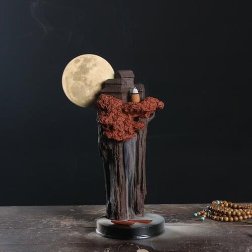Buddhist Waterfall Incense Burner Sandalwood Backflow Incense Burner Gothic Decor Lotus Incense Burner Ceramic Incense Holder