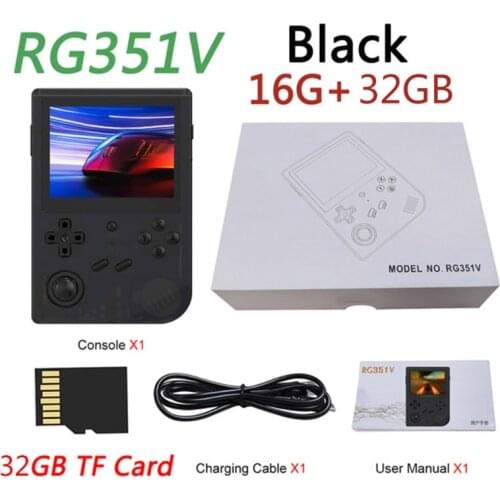 2021 New RG351V 128G 3.5 inch Screen Game Console Retro Mini Portable Pocket Open Source System Handheld Games Console 50LA