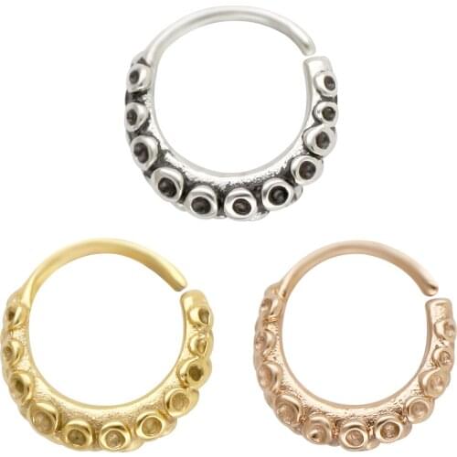 JHJT 1/3PCS 20G Nose Ring Septum 316L Stainless Steel Nose Hoops Helix Cartilage Tragus Ring Nostril Body Piercing