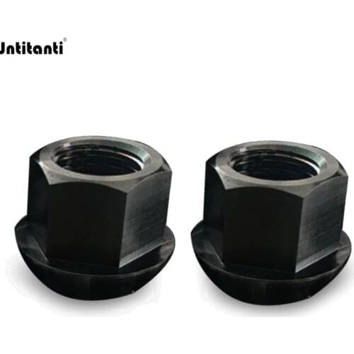 Jntitanti High performance Auto parts Gr5 titanium lug nut M14*1.5*21mm open-end black ball seat wheel nut