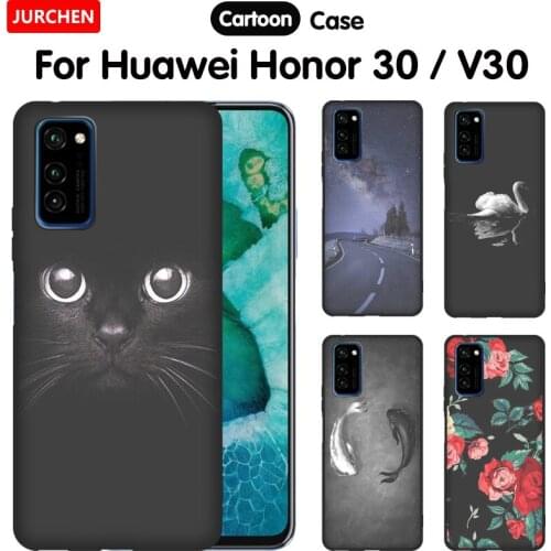 JURCHEN Case For Huawei Honor View 30 Soft TPU Silicone Cartoon Cute Back Cover Coque For Huawei Honor 30 Pro Plus Phone Cases