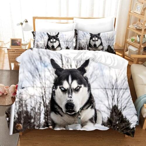 Dog Husky Bedding Set Comforter Animal Cool 3d Duvet Cover Sets Bed Linen Twin Queen King Single Size Luxury Gift