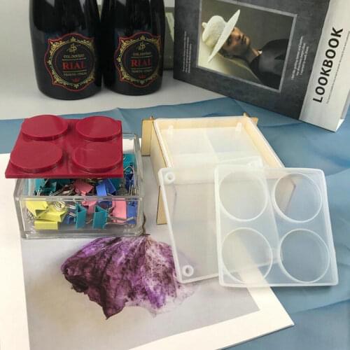 Square Storage Box Epoxy Mold Resin Kit DIY Craft Tools Multilayer Jewelry Case Handmade Accessories