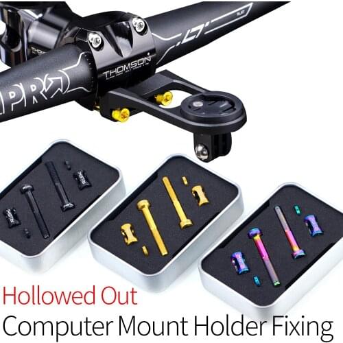 M5x40mm Hollow Titanium alloy Bicycle Computer Mount Holder Fixing Unit-SL Road MTB Bike Stem Mount Computer Holder Fixed Bolts