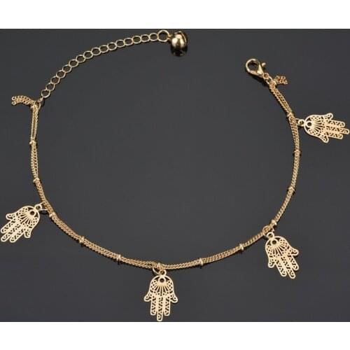 Fashion gold Buddha hamsa hand ankle bracelet anklets for women foot leg bracelet jewelry enkelbandje tobilleras pulsera 2019