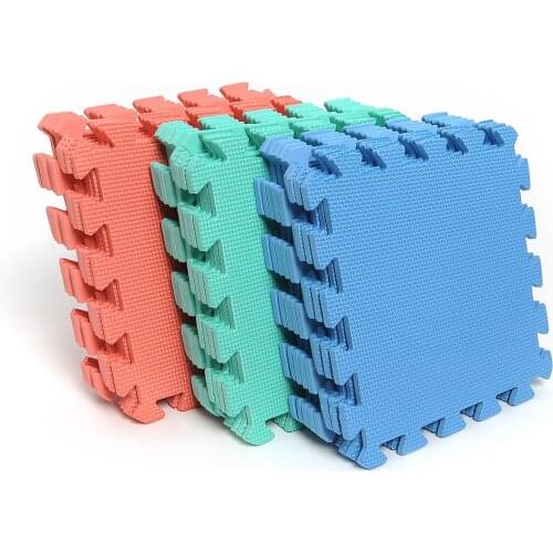 9pcs Soft Interlocking Mat Foam Children Exercise Foam Mat Interlock Kids Tile Rose Household Product Home Supply Floor Mat