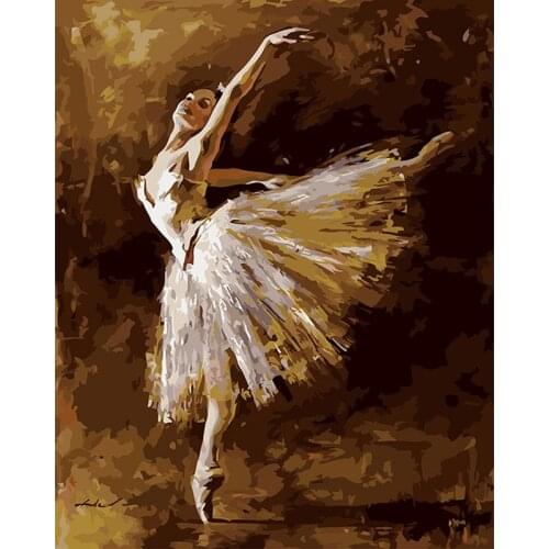 Home Decor Ballet dancer Digital Acrylic Paint Kit Oil Painting by Numbers 40*50cm with Frame Wall Canvas Poster cuadros DY421