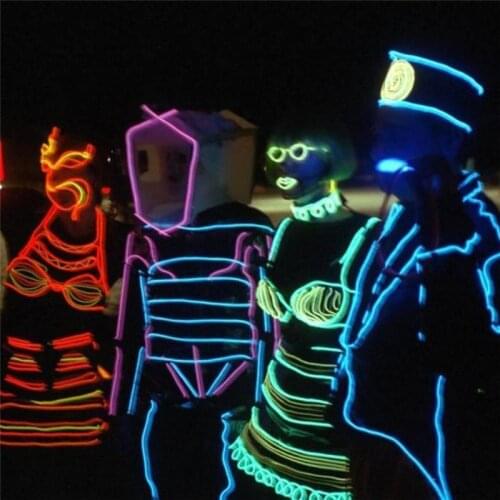 3M Rope Neon Holiday Light EL Wire Neon LED Light Flexible EL Wire Tube LED Strip Waterproof For Bike Car Decor Dance Party Lamp