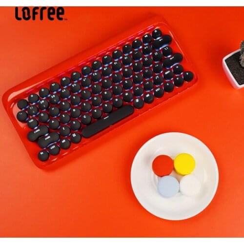 New Lofree Dot red black Wireless bluetooth keyboard LED backlight mechanical Office keyboard For Ipad MAC Notebook