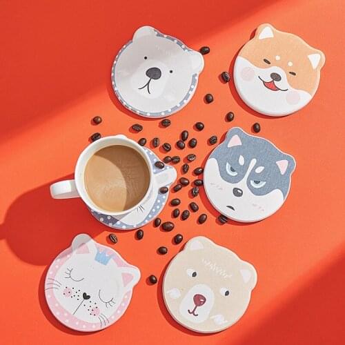 NEW Cartoon AnimalHousehold items, diatomaceous earth coasters, moisture absorption, environmental protection, creativity