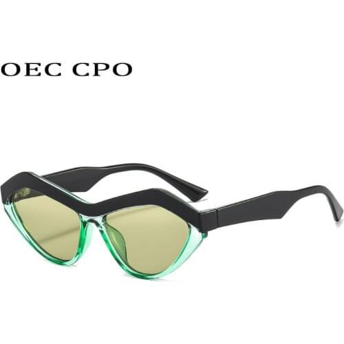 OEC CPO Vintage Cat Eye Sunglasses Women Brand Designer Fashion Sun Glasses Female Retro Shades Eyeglasses Ladies UV400 O990