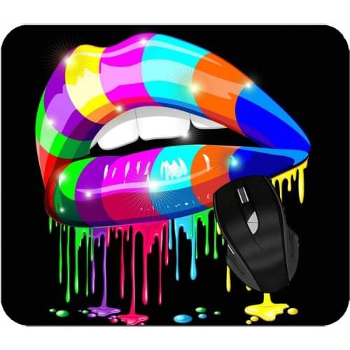 Gaming Mouse Pad Colorful Paint Lips Rainbow Professional Mousepad