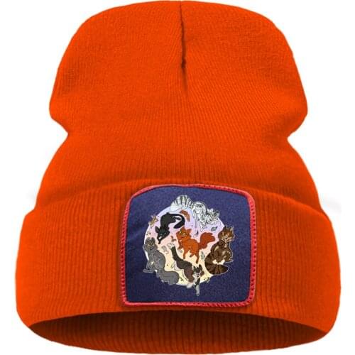 Animal Cat Funny Fashion Print Solid Color Knitted Caps Soft Warm Winter Hat Outdoor Hip Hop Unisex Caps Comfort Creative Caps