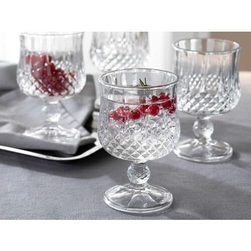 Glass 4 Pcs Goblet 200 Ml. Transparent Glass Cups Water Wine Soft Drink Beverage Kitchen Decor Fruit Juice Set Cup Glass Cups