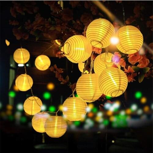 4m/2.6m Lantern Ball Led String Lights Fairy Garland Christmas Decorations for Home Outdoor Garden Decor Wedding Holiday Navidad