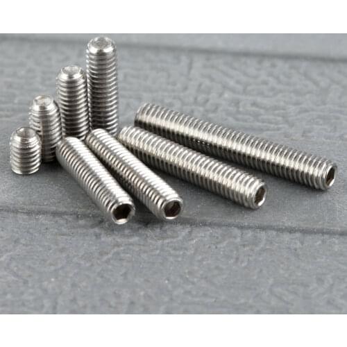 50Pcs Stainless Steel Grub Screws Cup Point Allen Head Hex Socket Set Screw Nuts Bolts M3 *4mm/6mm/8mm/10mm/12mm/14mm/16mm/20mm