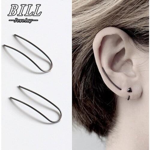 Punk Simple U Shape Earrings For Women Minimalist Ear Stud Earrings Fine Jewelry Geometry Simple Brincos Bijoux NEW