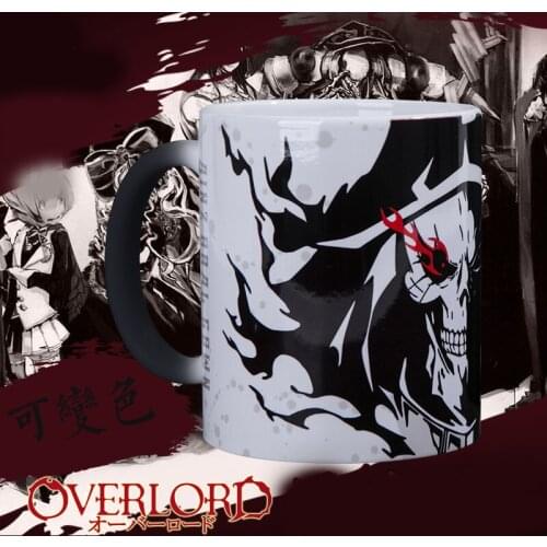 1pcs Anime Overlord Ceramic Coffee Mug Heat Reactive Color Changing Water Milk Cup Cosplay Prop Decor for Women Men