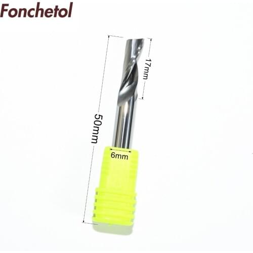 6mm*17mm-1pc,CNC solid carbide Aluminum End Mill,tungsten steel milling cutter,Aluminum router Bit,1 flute alucobond engraving