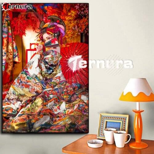 DIY cross stitches full drill diamond painting Beautiful japanese woman 5D Diamond Mosaic Character Gift Embroidery Home Decor