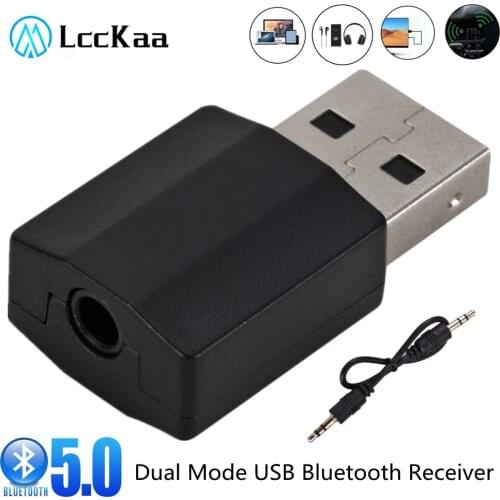 LccKaa Wireless USB Bluetooth 5.0 Transmitter Receiver Mini 3.5mm AUX Stereo Music Adapter For Car Radio TV Bluetooth Earphone