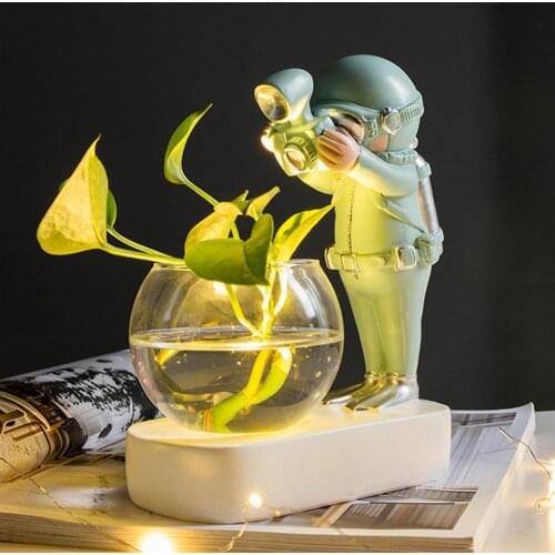 Astronaut Hydroponic Vase Decoration Fish Tank Nordic Style Creative Space Diver Jar Tabletop Home Decorations Ornaments Pot