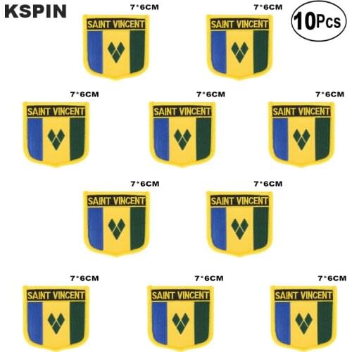 Saint Vincent Flag Embroidery Patches Iron on Saw on Transfer patches Sewing Applications for Clothes in Home&Garden