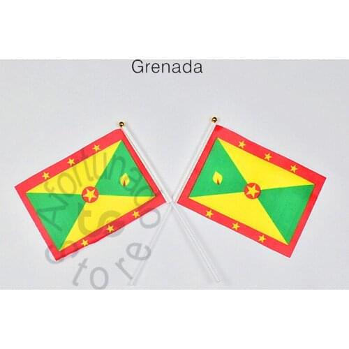 Grenada flag motorcycle race Banner 14*21cm hand waving National flag Home Decoration flag banner