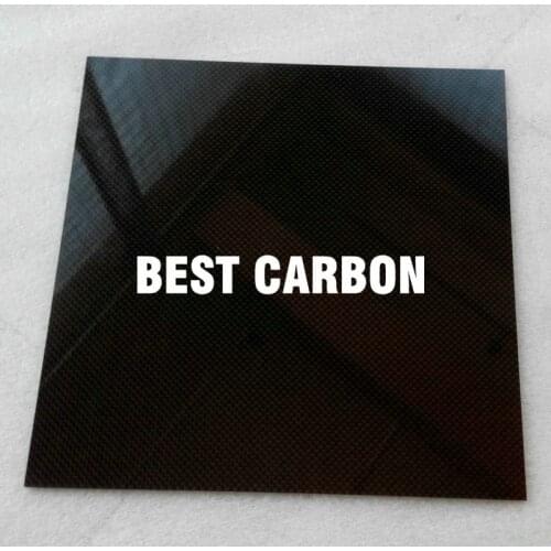FREE SHIPPING 250mm x 250mm x 2mm 3K plain glossy carbon fiber plate