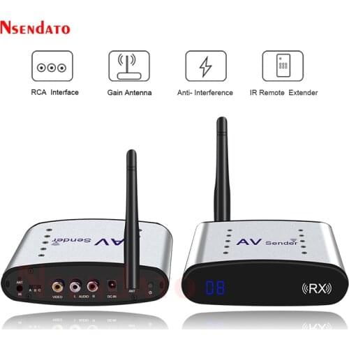 PAT-225 2.4G Wireless AV Transmitter & Receiver Audio Video sender TV Signal receiver IR Remote Extender 3 RCA PAT220