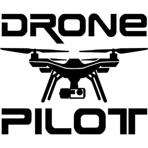 Creative Car Sticker " DRONE PILOT " UAV Drone Vinyl Decal for Automobile Motorcycles Windows Door Black/Silver,14cm*11cm