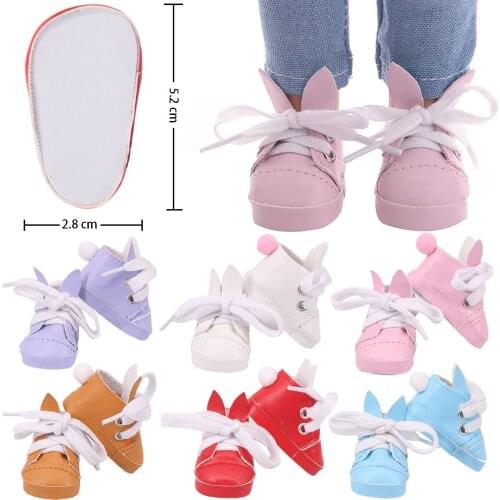 Doll Shoes 5Cm Length Shoes For 14.5 Inch Wellie Wisher & Paola Reina Dolls Accessories Bunny Shape Fur Ball Decoration,Gifts