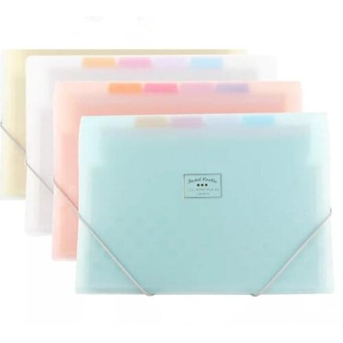 Frosted PP Folder Expanding Wallet 7 Layers Inner Document Organizer File Folder A4 4 Colors Available Folder Fog-like Feeling