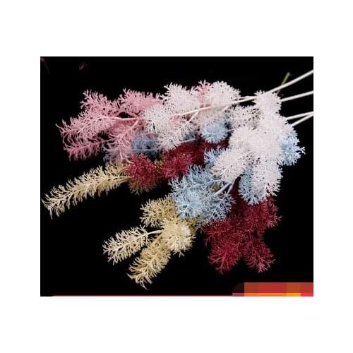 Simulation of fat pine grass herb Luo Han grass plastic flower fake flower wedding hall soft decoration flower wedding backgroun