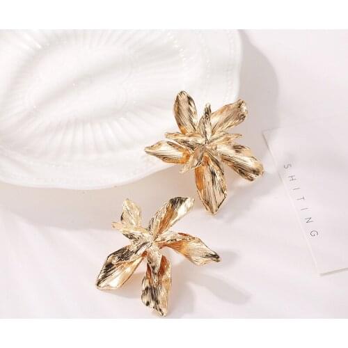 Fashion Large Statement Drop Earrings Geometric Gold Metal Jewelry Women Big Dangle Hanging Modern Female Trend New Earring